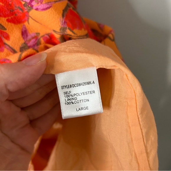 Louna Coral Flora Puff Sleeve V-Neck Mini Dress - Picture 5 of 9